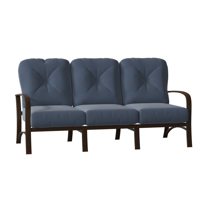 Canapé de patio Fremont, Sunbrella® Spectrum denim, Blanc patiné