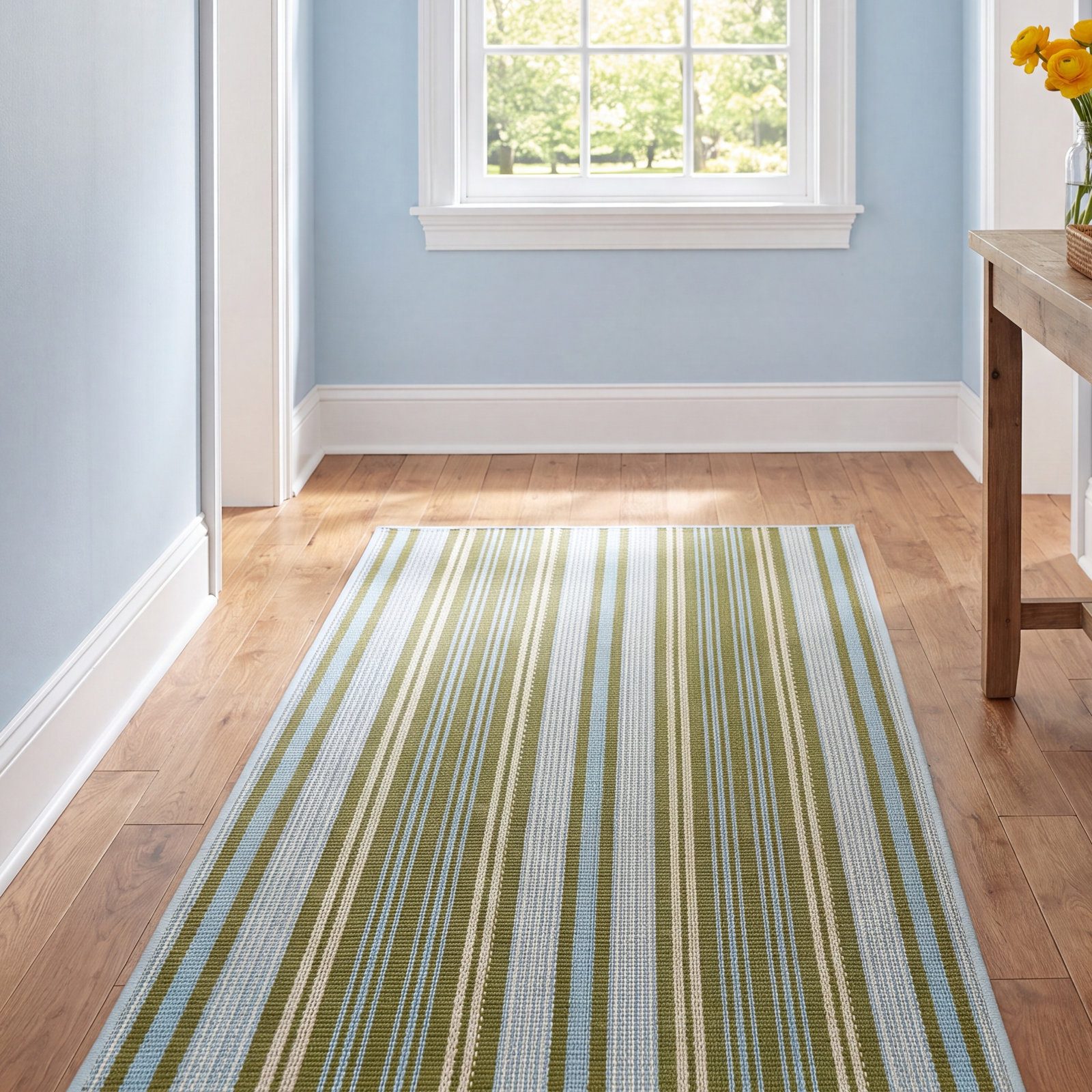 Caravan Stripe Multi Machine Washable Rug, Runner 2'6" x 8'