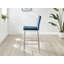 Milton Luxury Breakfast Bar Stool in Quilted Design Velvet Silver Leg - Modern Chic Kitchen-1176481386