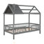 Lit simple en bois avec clôture-417164855