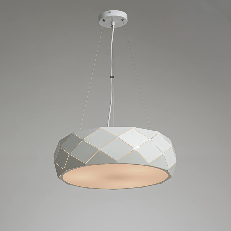 Meira 3 - Light Geometric Pendant, White