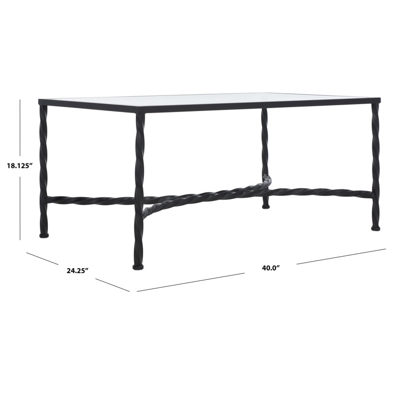 Vera Glass Cocktail Table, Black