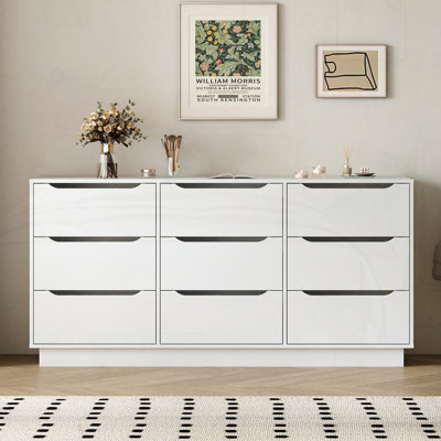 Long Dresser With 9 Drawers
