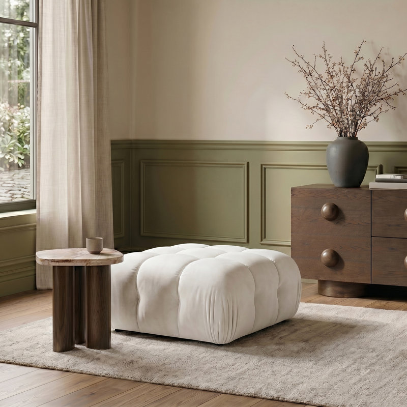 Repose-pieds modulaire Lindenwold, Cream Velvet