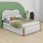 Lit tapissier avec lit gigogne et lit plateforme avec pieds en bois, aucun sommier nécessaire-882469728