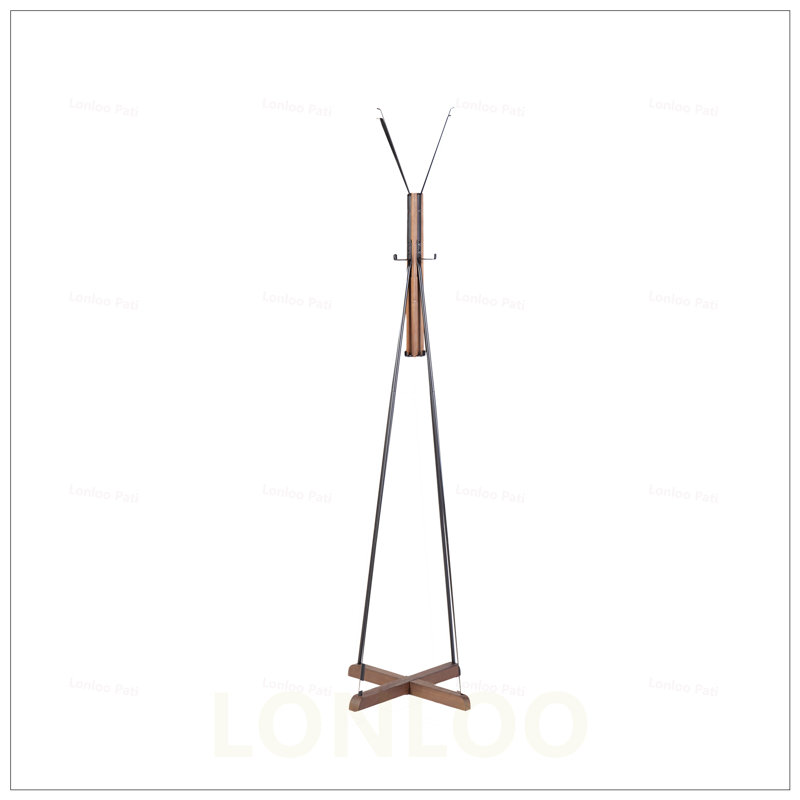Reclaimed Wood and Metal Freestanding Coat Rack with 8 Hooks, Ideal for Bedrooms and Living Rooms, Durable and Stylish Storage Solution.