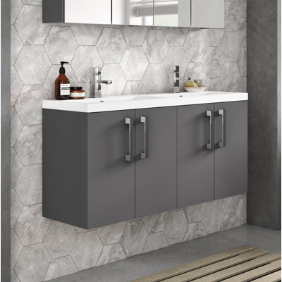 Fusion 30480mm Double Bathroom Vanity with Integrated Polymarble Basin