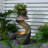 Outdoor Water Fountain Garden Hand Crafted Weather Resistant Floor Fountain with Light