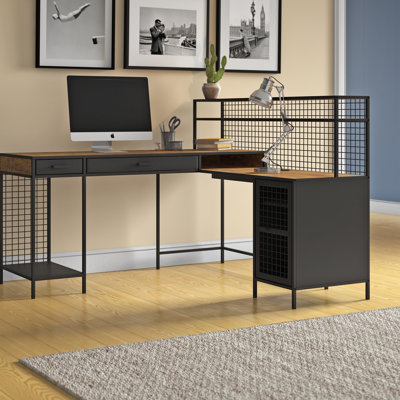 Xan L-Shaped Solid Wood Base Computer Desk