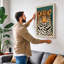 Leopard Portrait Geometric - Wrapped Canvas-999284442-999284454