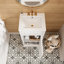 Ensemble de meuble-lavabo autoportant en bois massif 18 po avec plateau et 2 poignées entièrement assemblé