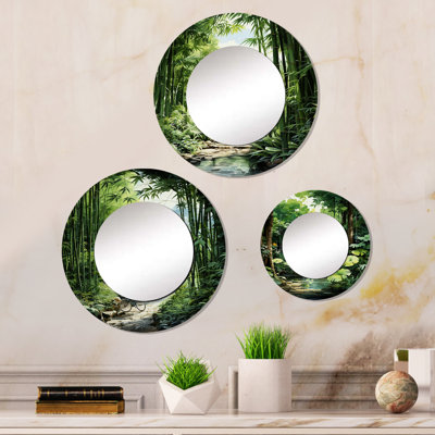 Miroir mural rond en aluminium Logi