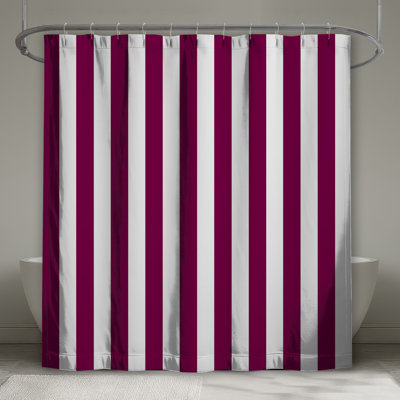 Vertical White Stripes Shower Curtains Extra Long