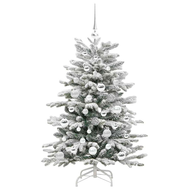 Artificial Hinged Christmas Tree White PE and PVC, 3.94 ft