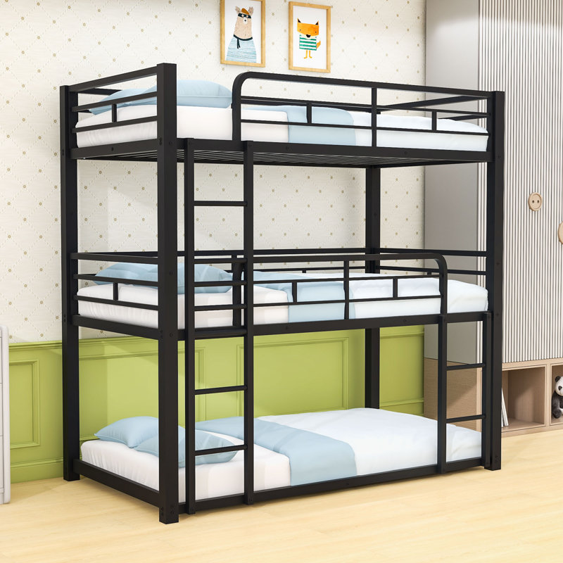 Pfarr Twin over Twin over Twin Triple Bunk Bed by Isabelle & Max, Black