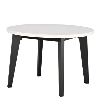 Table de salle à manger ronde Sabro, fini noir, pour salles à manger modernes