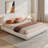 King Curved Headboard Velvet Upholstered Bed Frame, Platform Bed with Metal Frame and Wood Slat Support, No Box Spring Required-63120677-65946681