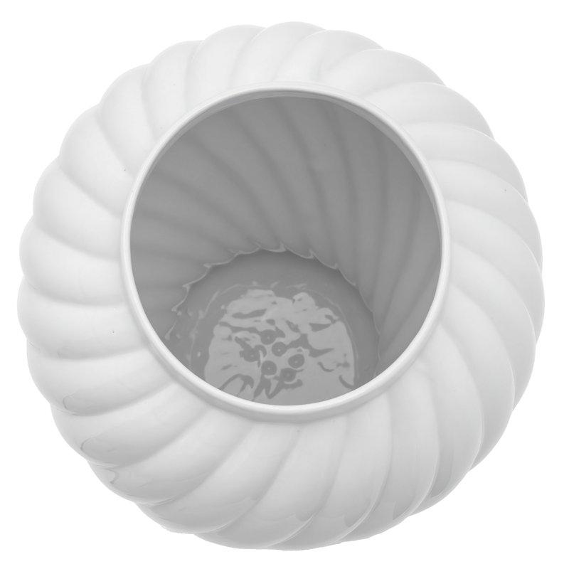 24" Antique White Swirling Ridges Temple Jar
