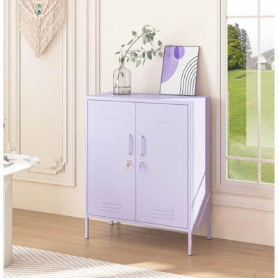 2 Door Lockable Metal Storage Cabinet, 3-Tier Heavy Duty Industrial Cabinet with Removable Shelves, Easy Assembly Multi-Purpose Storage for Home Office