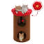 Maison pour chat avec arbre, lit troglodyte et coussin pour chat à fleurs amovible-574531520