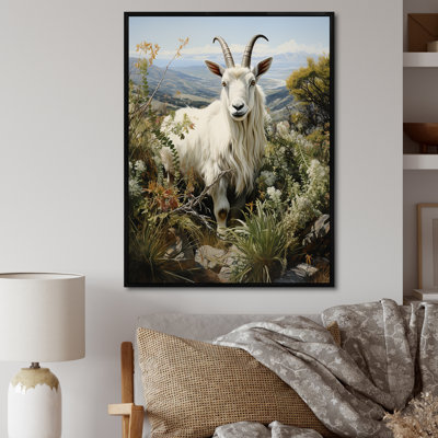 «White Meadow Buck Goat Peaks», art mural animal de chèvre