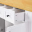 Grand îlot de cuisine de 53 pouces avec 2 tabourets de bar, prise de courant, support de rangement interne pour porte, chariot de rangement de cuisine sur 5 roulettes avec abattant, 5 supports latéraux ouverts, 3 tiroirs, pour la cuisine, la salle à manger, blanc-214277005