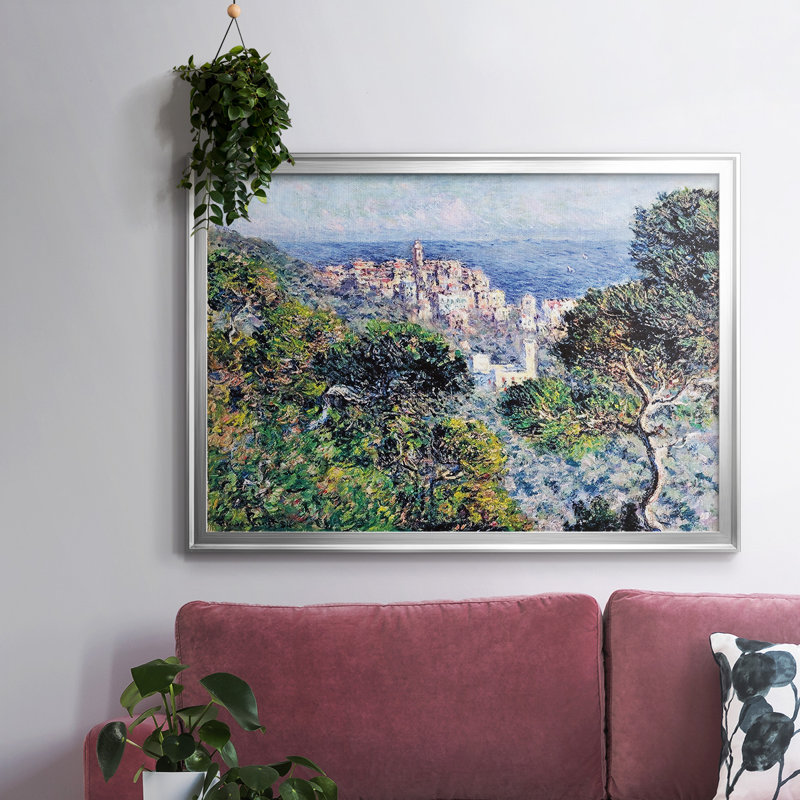 Bordviera, vue encadrée sur toile, H 26 po x l 38 po x P 1,5 po, Argent