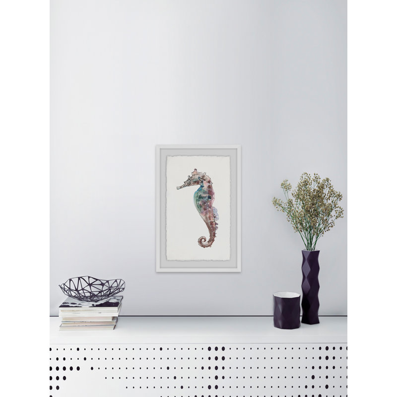Aj «Lone Seahorse», reproduction sur papier encadrée, H 24 po x l 16 po x P 1,5 po