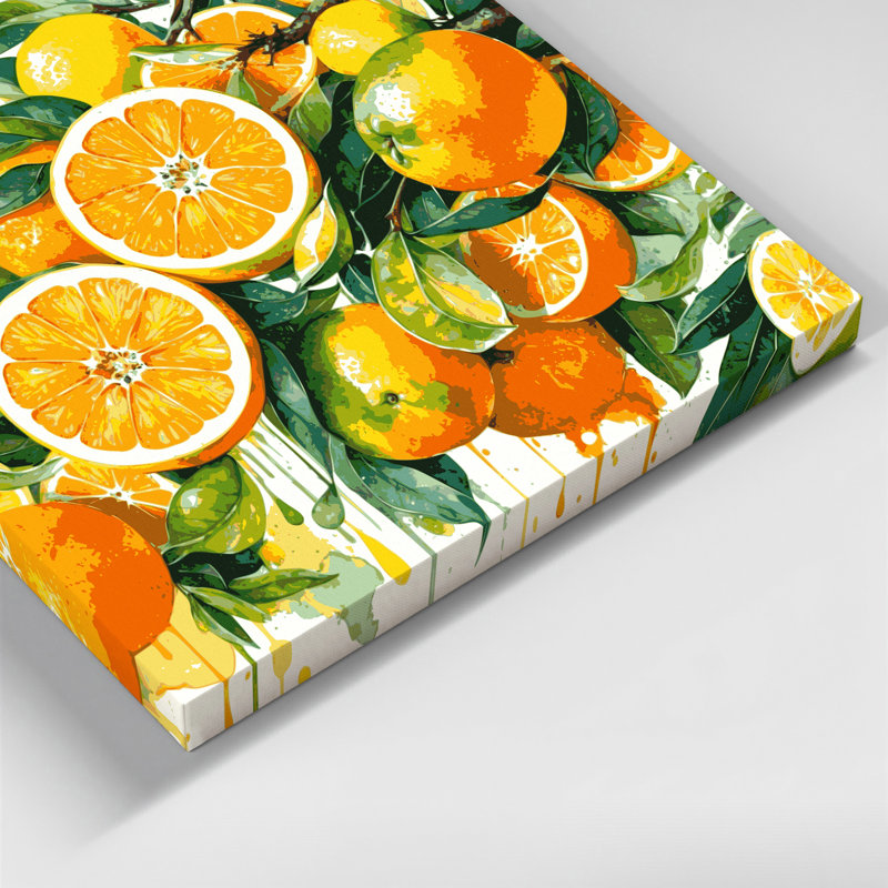 «Fruit Yuzu Brown», art mural sur toile, H 11 po x l 14 po