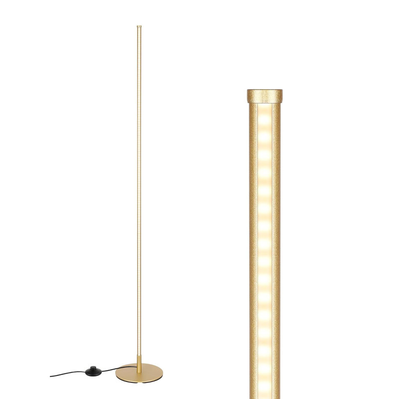 Lampe de coin à DEL à DEL, lampe sur pied à intensité variable avec lumière blanche chaude, design minimaliste pour le salon, la chambre à coucher et le bureau