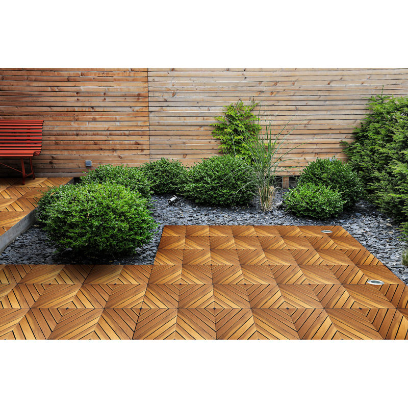 Carreau en bois d'acacia massif X08, 10