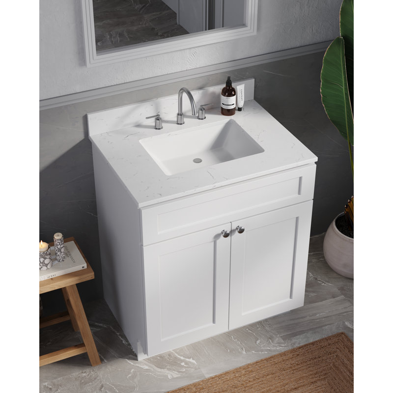 Ensemble de meuble-lavabo simple 30 po Chrisna, Blanc