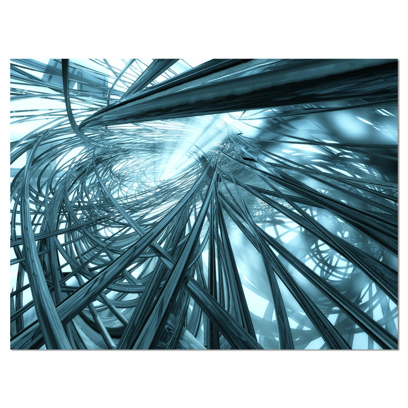 « fractal 3d stripes everywhere », impression sur toile tendue, H 20 po x l 20 po x P 1 po