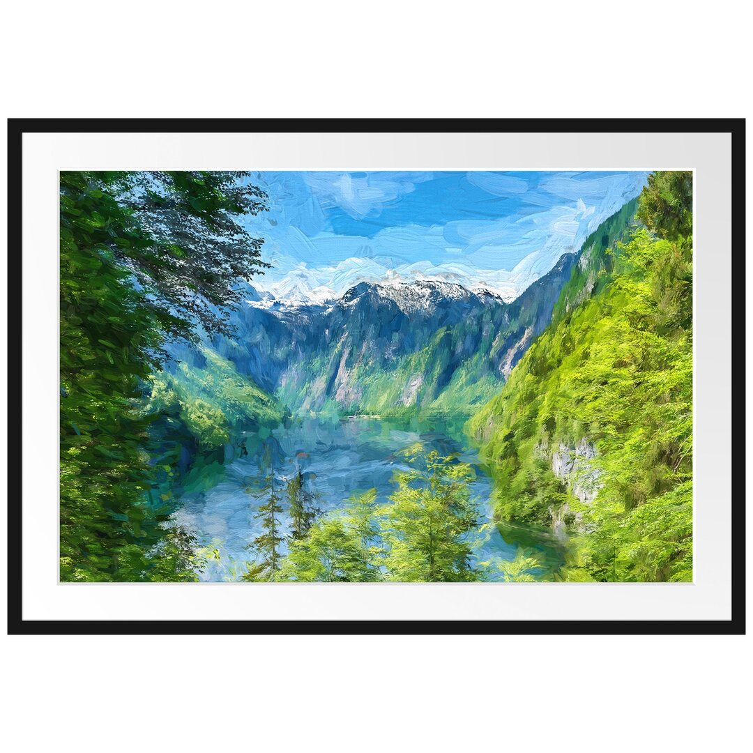 Gerahmtes Poster Blick auf den Königssee