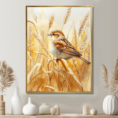  Oiseau moineau domestique parmi les blés I - Reproduction encadrée