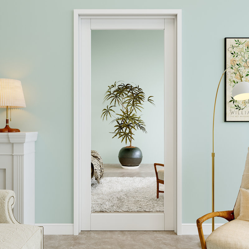 Porte de garde-manger standard à âme solide avec miroir et joint d'étanchéité, Oui, 32 po x 80 po