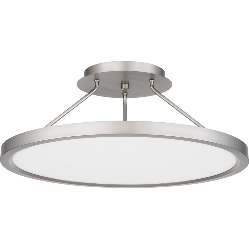 Outskirts Acrylic LED Semi Flush Mount, Brushed Nickel, 8" H x 20" W x 20" D