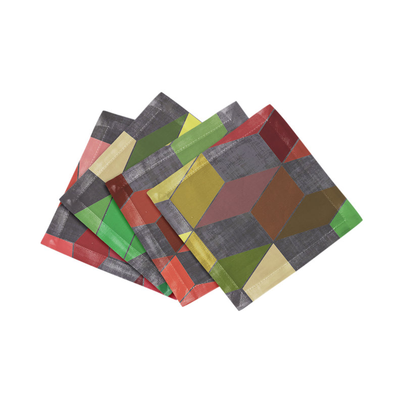 Modern Steps Cotton Sateen Cocktail Napkins, Winter