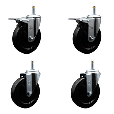 Hard Swivel Grip Ring Stem Caster Set