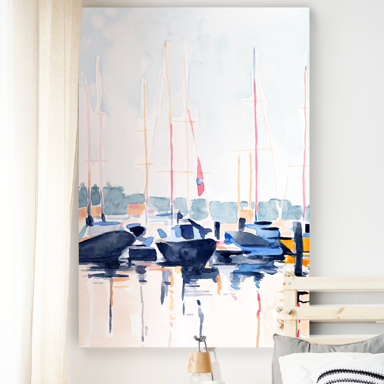 Watercolor Boat Club II by Emma Scarvey - Print on Canvas