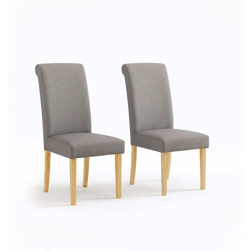 46cm H Linen Upholstered Upholstered Back Parsons Chair, Grey