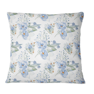 Blue Flax Flowers - Coussin décoratif à motif imprimé