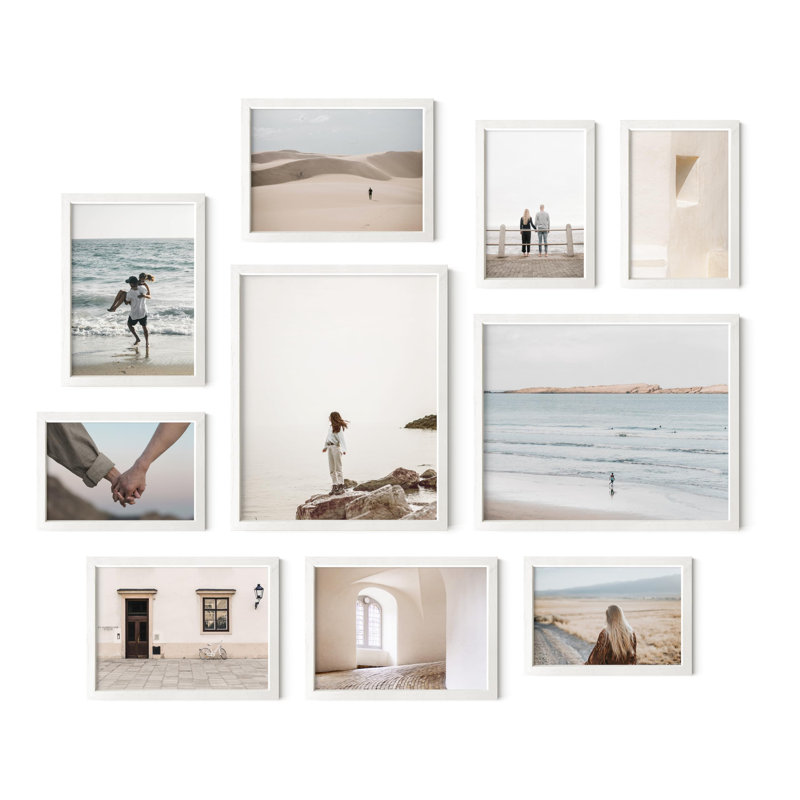 Ensemble de 10 cadres muraux Oak Gallery, Blanc