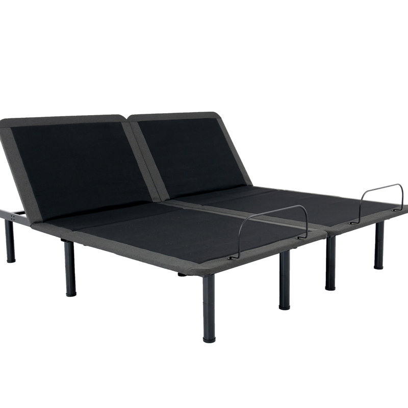 Base de lit réglable pour très grand lit - Options de ronflement et de détente, pieds de 12 po avec télécommande sans fil et cadre léger, acier léger