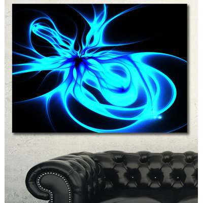 " Glowing Blue Symmetrical Flower "