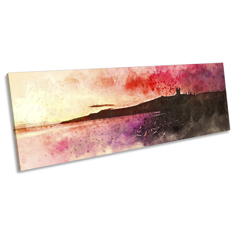 Dunstanburgh Castle Grunge - Wrapped Canvas Panoramic Print, 30.48cm H x 91.44cm W