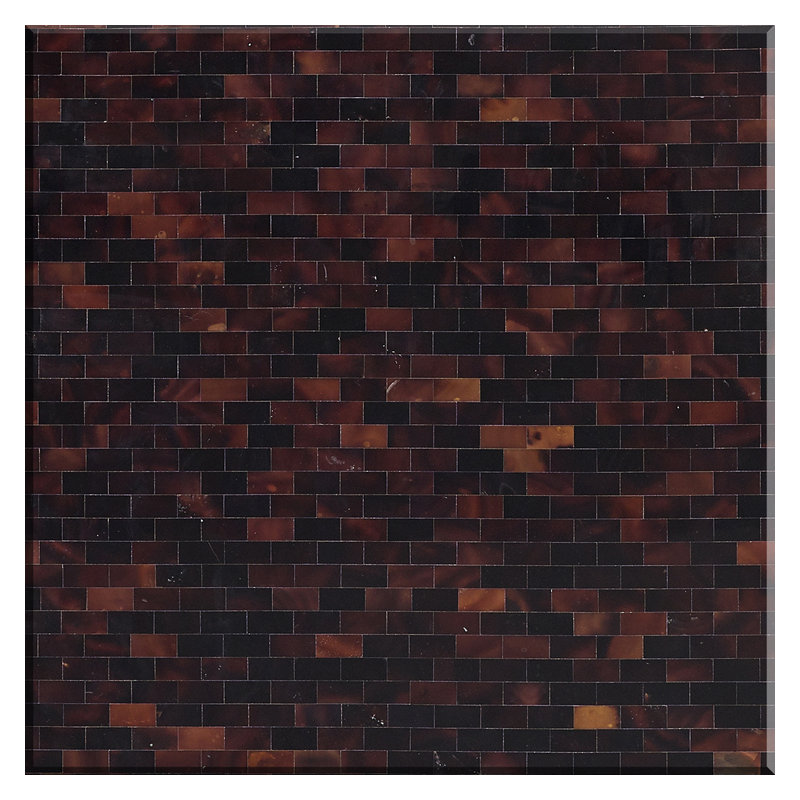 0.5" x 0.75" Authentic Tile Seamless Brick Mosaic Panel in Pen Shell Mother of Pearl