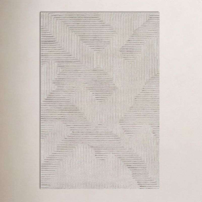 Tapis d'intérieur fait à la main Polk, Rectangle 5 pi x 7 pi 6 po