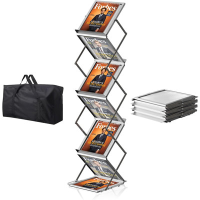 6 Pockets Foldable Magazine Holder Stand, Portable Literature Fl...