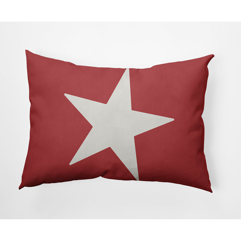 Coussin décoratif en coton star Louth, Ligonberry Red/White, 16 po x 16 po